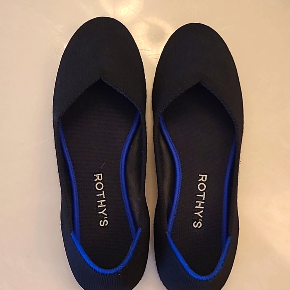 Rothy round toe black flats